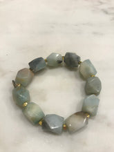 Load image into Gallery viewer, Amazonite barrel bead bracelet
