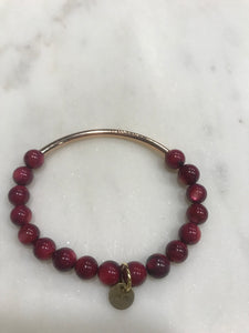 Three piece bracelet set with rose gold bars