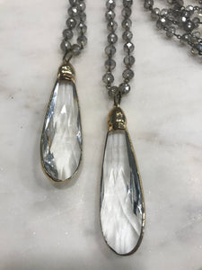Crystal teardrop statement necklace