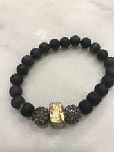 Load image into Gallery viewer, Pyrite center chunk with side pave beads