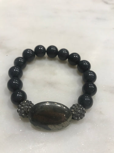 Pyrite center bead bracelet