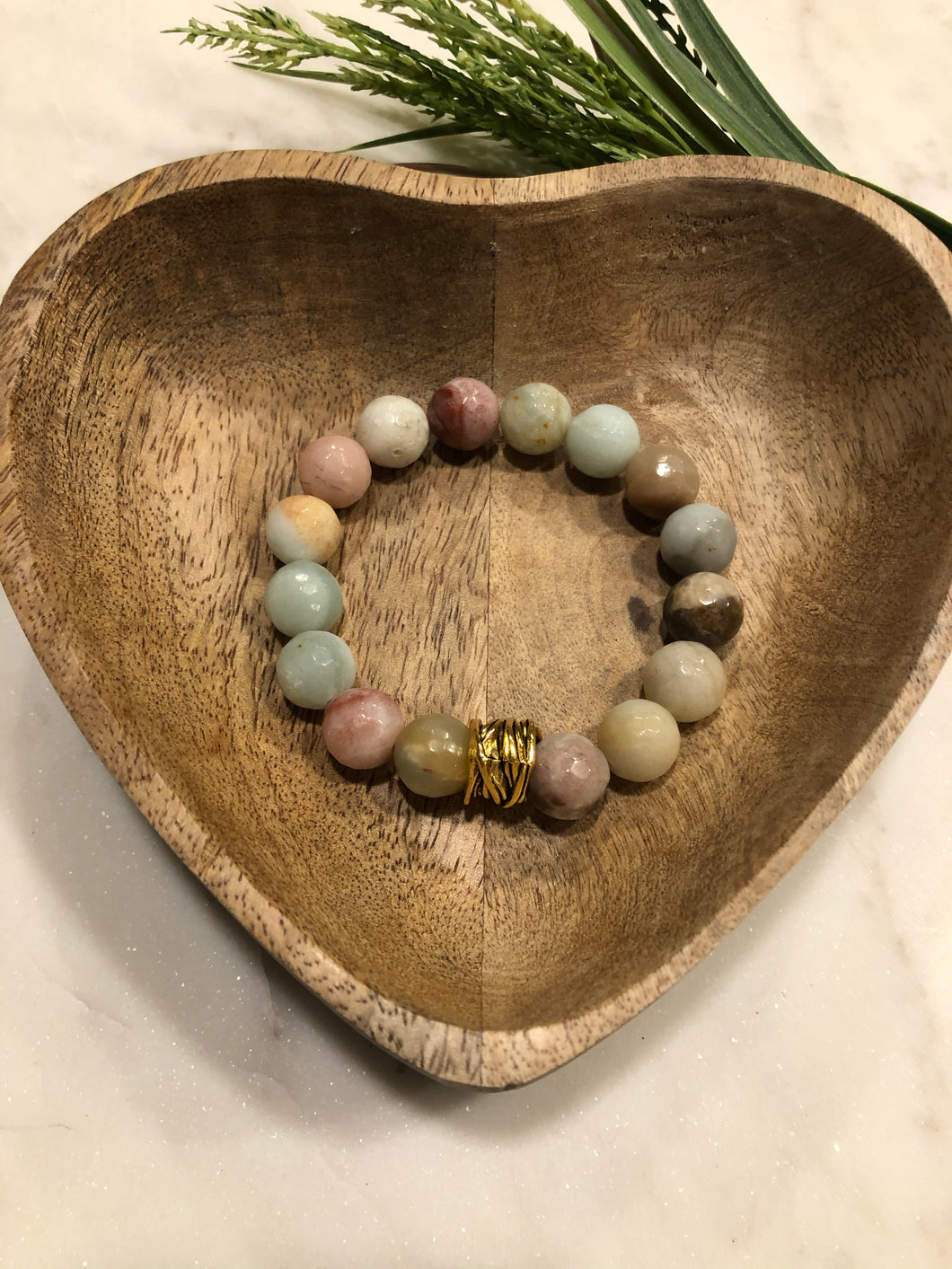 Amazonite with gold accent