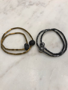 Hematite and Druzy wrap bracelet