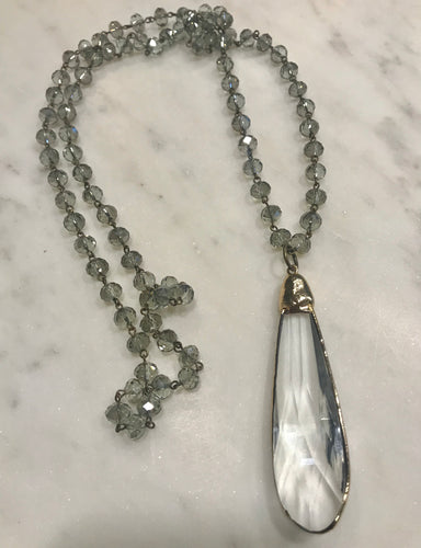 Crystal teardrop statement necklace