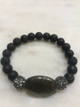 Load image into Gallery viewer, Pyrite center bead bracelet