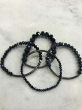 Load image into Gallery viewer, Navy and gunmetal four piece bracelet set