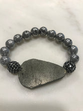 Load image into Gallery viewer, Pyrite center stone bracelet
