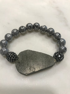 Pyrite center stone bracelet
